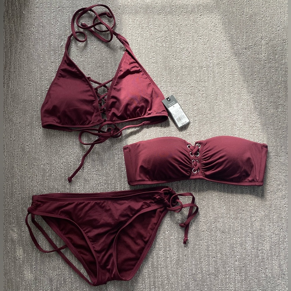 3 Piece Dark Red bikini